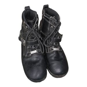 Harley-Davidson Black Combat Boots Y2K